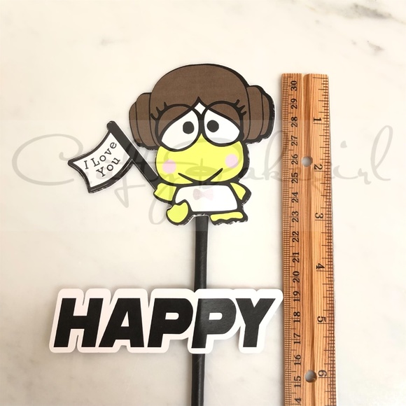 Star Wars Leia Han Solo Keroppi Pikki I Love You I Know Cake Topper Anniversary - Picture 5 of 12